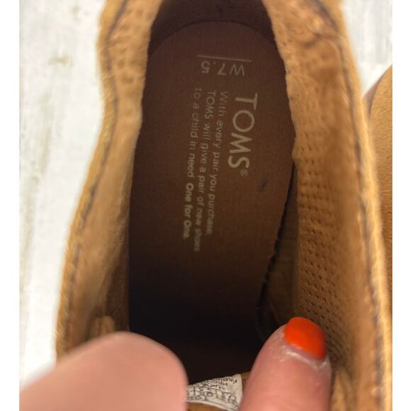 TOMS Women’s 7.5 Lunata Tan Suede Lace-Up Ankle Heeled Booties - Picture 4 of 8